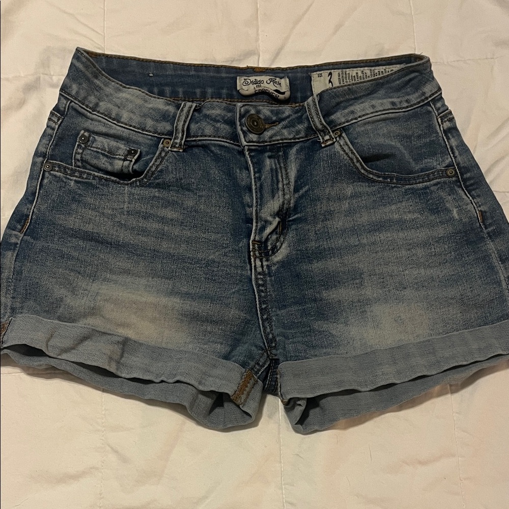 Indigo Rein Faded Blue Jean Shorts